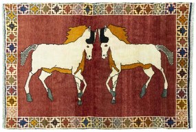 Gabbeh Tappeto persiano 100 x 150 Rosso (Iran) Annodato A Mano