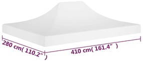 Tetto per Tendone per Feste 4x3 m Bianco 270 g/m²