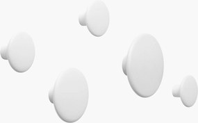 Set di 5 ganci appendiabiti in legno di quercia Dots