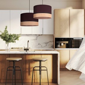 Euluna Levo lampada a sospensione, Ø 40 cm, juta/marrone scuro