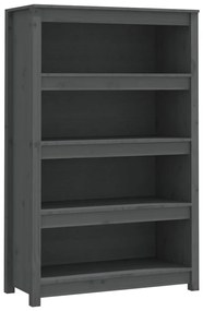 Libreria Grigia 80x35x126 cm in Legno Massello di Pino