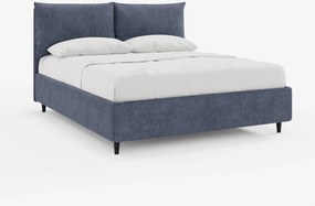 ZAYRON letto imbottito con vano contenitore e morbidi cuscini regolabili - design moderno in tessuto certificato Oeko-Tex®