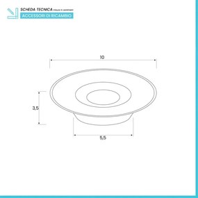 Porta saponetta solida di ricambio in vetro satinato