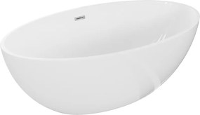 Mexen Nike vasca da bagno freestanding 175 x 100 cm, bianca, troppopieno cromato - 54071751000-01