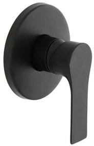 Miscelatore doccia Flat in ottone nero opaco con corpo incasso incluso