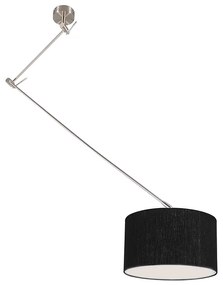 Lampada a sospensione in acciaio con paralume 35 cm nero regolabile - Blitz
