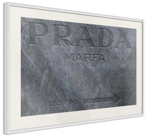 Poster  Prada (Grey)  Cornice Quadri Cornice d'oro con passe-partout, Larghezza x Altezza Home decor 30x20