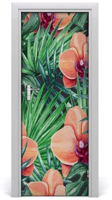 Rivestimento Per Porta Orchidea e palme 75x205 cm