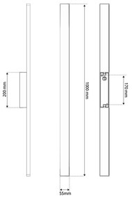 Applique Lineare 24W Luce Indiretta IP65 con LED OSRAM - Corten