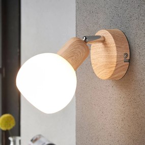 Lindby Faretto Svenka a 1 luce, effetto legno