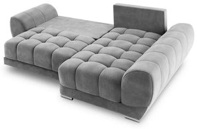 Divano letto angolare grigio con rivestimento in velluto, angolo destro Nuage - Windsor &amp; Co Sofas