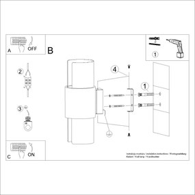 Sollux SL.1674 - Applique FLASH 2xE27/15W/230V bianco