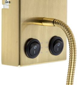 Applique Art Déco nera con paralume in cotone nero - Stacca