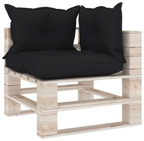 Set divani da giardino pallet 9 pz con cuscini in legno di pino