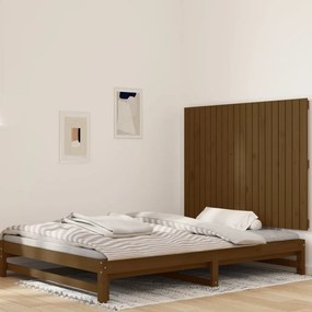 Testiera Da Parete Ambra 127,5x3x90cm İn Legno Massello Di Pino /