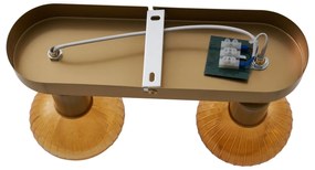 Faretto da soffitto rotondo oro con vetro ambra 2 luci - Teddy