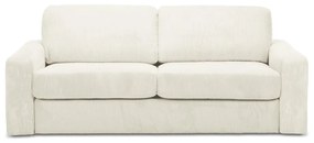 Divano beige allungabile con rivestimento in velluto a coste 195 cm Nona – Makamii