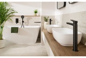 KFA Armatura 4522-825-81 - Miscelatore per lavabo + scarico MALAGA 17 cm nero