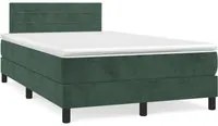 Letto a Molle con Materasso e LED Verde Scuro 120x190cm Velluto 3270162