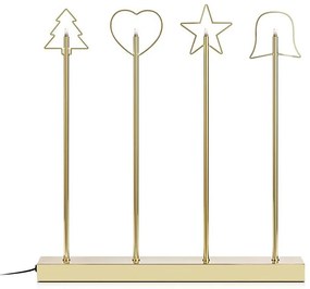 Markslöjd 705254 - Candelabro di Natale GINGER 4xE5/0,8W/230/12V ottone