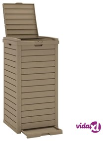vidaXL Cestino per Rifiuti da Esterno Marrone 41x41x86cm Polipropilene