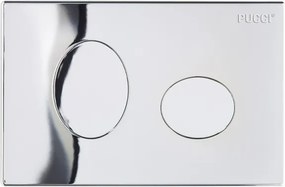 Placca ellisse cromata 2 pulsanti per cassetta incasso Pucci Eco 80130552