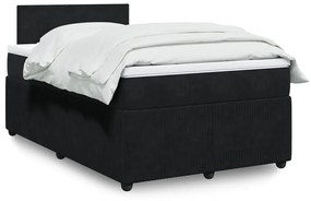 Giroletto A Molle Con Materasso Nero 120x200 Cm İn Velluto /