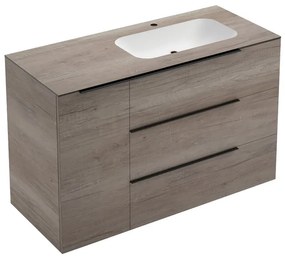 Mobile sottolavabo e lavabo Solid rovere sable L 120 x H 92 x P 51 cm, 1 anta