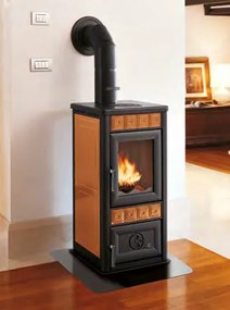 Royal Talia S Stufa A Legna 6kw In Metallo E Ceramica colore Cuoio