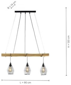 Leuchten Direkt 15526-79 - Lampadario a sospensione con filo SPRING 3xE27/40W/230V