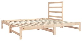 Dormeuse estraibile 2x(90x190) cm legno massello di pino