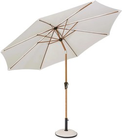 Ombrellone da Giardino con Snodo 8 Stecche Ø300x246h cm Telo in Poliestere Palinuro Naturale e Bianco...