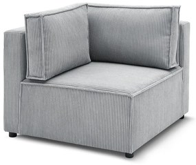 Modulo divano in velluto a coste variabile grigio chiaro Nihad modular - Bobochic Paris