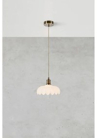 Lampadario bianco e color ottone con paralume in vetro ø 25,5 cm Kurage – Markslöjd