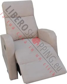 Poltrona relax manuale reclinabile FORTUNA con tessuto in microfibra BEIGE
