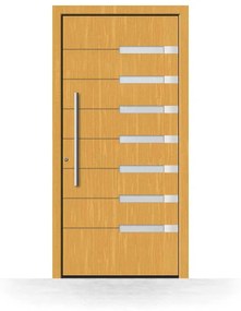 Portoncini in legno, abete chiaro 110, apertura con spinta a sinistra, 850 x 2000 mm, modello Massa, configura individualmente