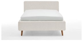 Letto matrimoniale imbottito bianco con contenitore con rete inclusa 140x200 cm Mattis – Meise Möbel