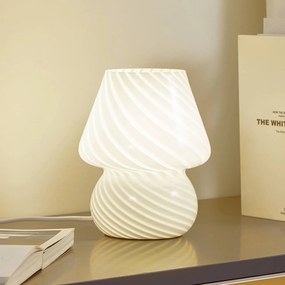 Lampada da tavolo Lindby Andriana, bianco, vetro, Ø 15 cm