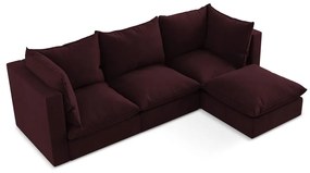 Divano angolare burgundy (con penisola a destra/con chaise lounge) Manao – Makamii