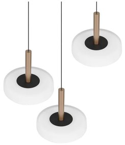 Lampadario a LED dimmerabile in nero, bianco e oro con paralume in vetro ø 35 cm Celeste - Trio