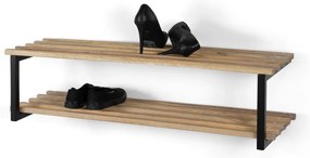 Scarpiera nera/di colore naturale in metallo da parete 100x26x34 cm Marco – Spinder Design