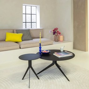 Tavolino da salotto rotondo nero in metallo ø 78 cm Daley – Spinder Design