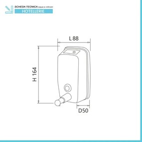 Dispenser sapone liquido a muro 500 ml in acciaio inox lucido