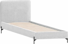 Letto singolo imbottito grigio chiaro con griglia 90x200 cm Barker - Ropez