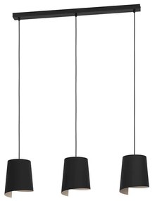 Lampadario Moderno Bolivia 3 Luci Acciaio Nero