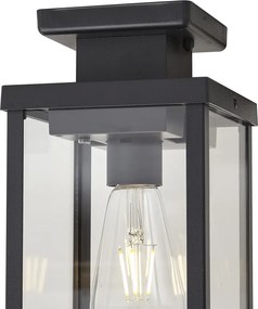 Plafoniera moderna da esterno nera con sensore di movimento IP44 - Rotterdam