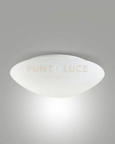 Pandora plafoniera bianca in vetro diametro 36cm 2 luci attacco e27