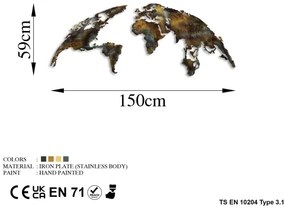 Decorazione da muro 2 pz pianeta metallo