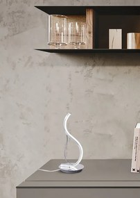 Lampada da tavolo LED moderno Ares argento, luce naturale 360 LUMEN