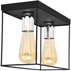 Plafoniera FINN 2xE27/15W/230V nero/cromo